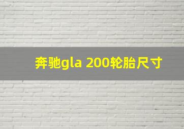 奔驰gla 200轮胎尺寸